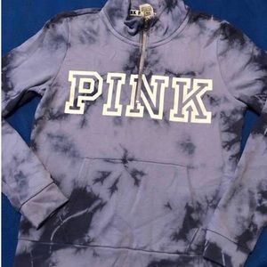 Purple tie dye half zip up pink VS super cute
